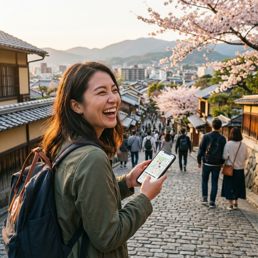 Traveller with Phone